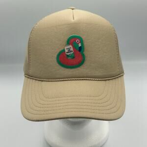 Unisex Tan Cutwater Trucker Hat Flamingo Margarita Lime Patch, Adjustable